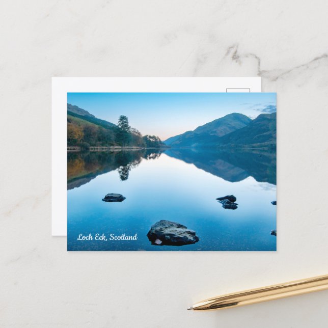 Loch Eck in Blue, Scotland Postcard (Front/Back In Situ)