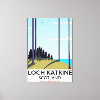 Loch katrine scotland travel poster canvas print