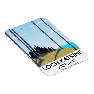 Loch katrine scotland travel poster magnet