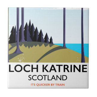 Loch katrine scotland travel poster tile