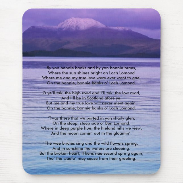 Loch Lomond By yon bonnie banks Mouse Mat (Front)