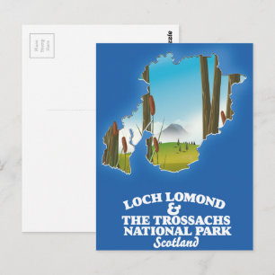 loch lomond & the trossachs national park map postcard