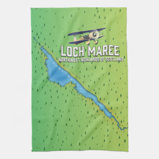 Loch Maree NW Hightlands Scotland map Tea Towel