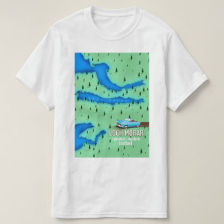 Loch Morar Lochaber Highland Scotland map T-Shirt