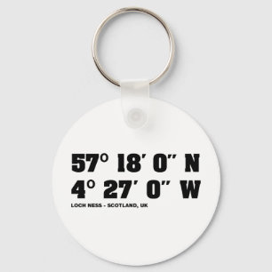 Loch Ness - Co-ordinates design Key Ring