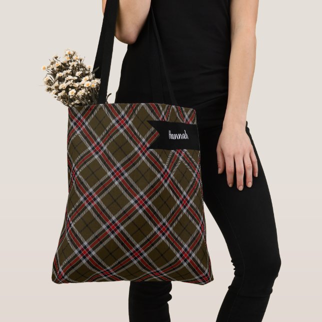 Loch Ness District Tartan Plaid Tote Bag (Close Up)
