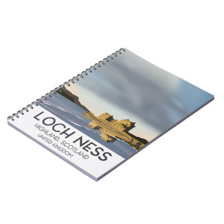 Loch Ness, Highlands, Scotland travel poster Notebook