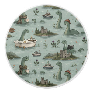 Loch Ness Monster Ceramic Knob