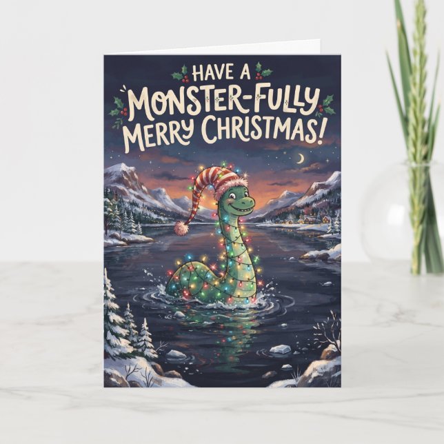 Loch Ness Monster Christmas Card (Front)