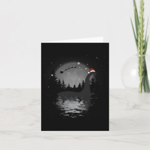 Loch Ness Monster Christmas Full Moon Nessie Xmas  Card