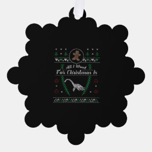 Loch Ness Monster Christmas Ugly Shirt Tree Decoration Card