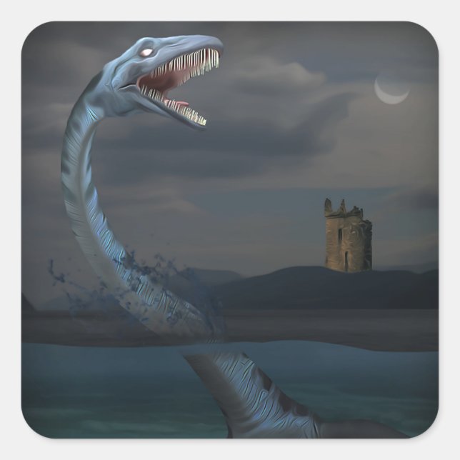 Loch Ness Monster (Creeptid) Square Sticker (Front)
