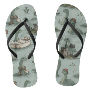 Loch Ness Monster  Flip Flops