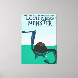 Loch Ness Monster funny travel poster Canvas Print