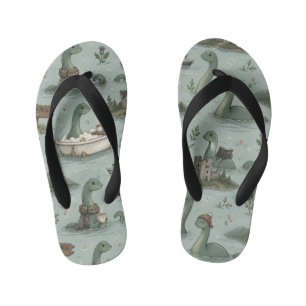 Loch Ness Monster Kid's Flip Flops