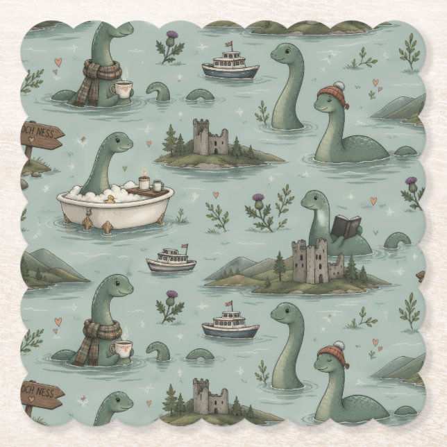 Loch Ness Monster  Paper Coaster (Front)