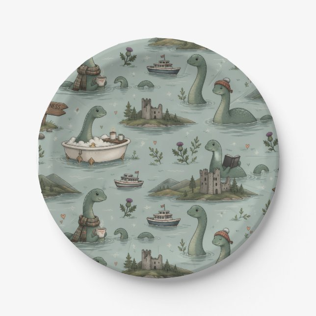 Loch Ness Monster  Paper Plate (Front)