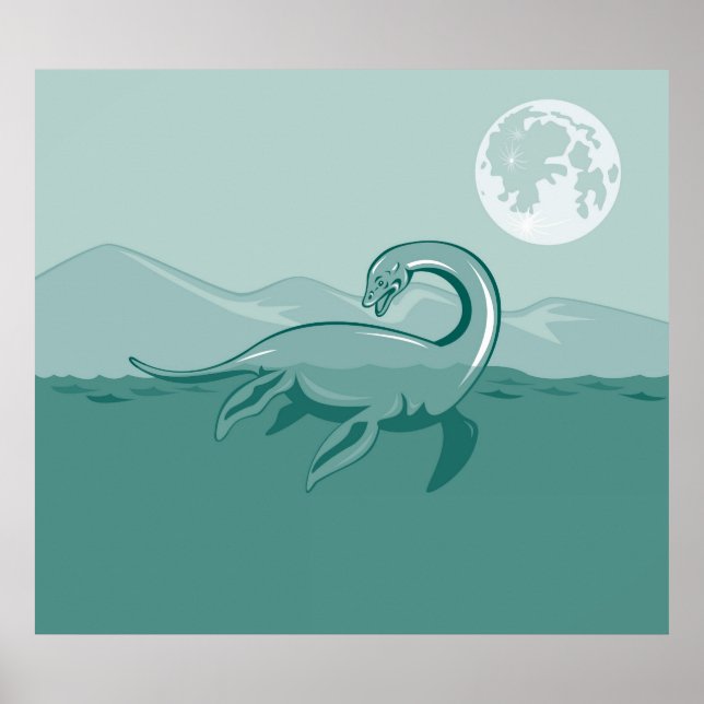 Loch Ness Monster Retro Poster (Front)