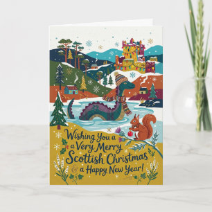 Loch Ness Monster Scottish Christmas Card Nessie