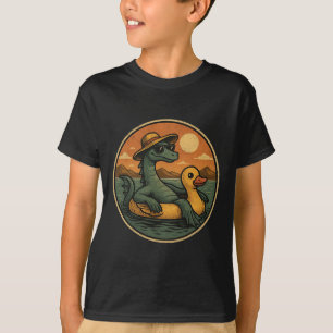 Loch Ness Monster Summer Vacation Float Retro Grap T-Shirt