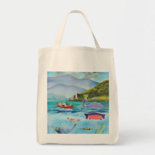 Loch Ness monster underwater painting G BRUCE Tote Bag