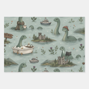 Loch Ness Monster  Wrapping Paper Sheet