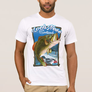 Loch Ness Scotland Fishing travel poster T-Shirt