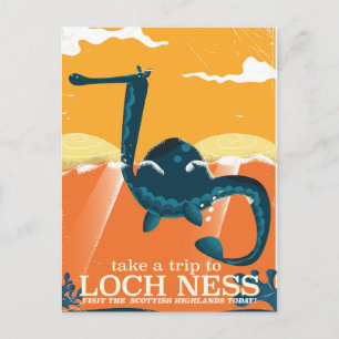 Loch Ness Scotland highlands cartoon Postcard