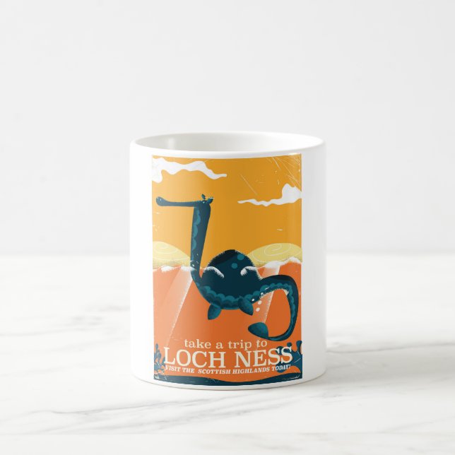 Loch Ness Scotland highlands vintage monster Coffee Mug (Center)