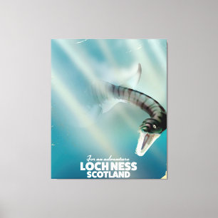 Loch Ness Scotland monster vintage travel poster Canvas Print