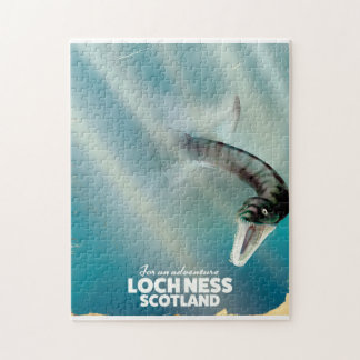 Loch Ness Scotland monster vintage travel poster Jigsaw Puzzle