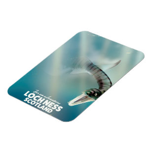 Loch Ness Scotland monster vintage travel poster Magnet