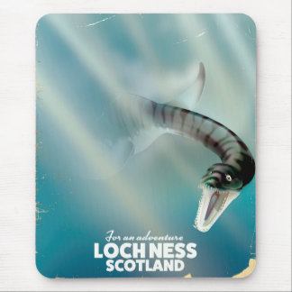 Loch Ness Scotland monster vintage travel poster Mouse Mat