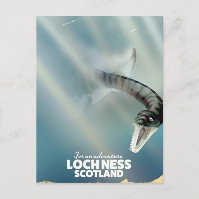Loch Ness Scotland monster vintage travel poster Postcard (Front)