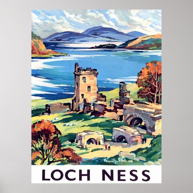 Loch Ness, Scotland, vintage travel Poster (Front)