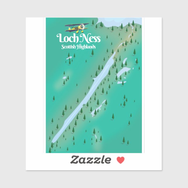 Loch Ness Scottish Highlands travel map (Sheet)