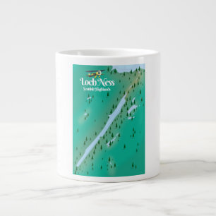 Loch Ness Scottish Highlands travel map Large Coffee Mug