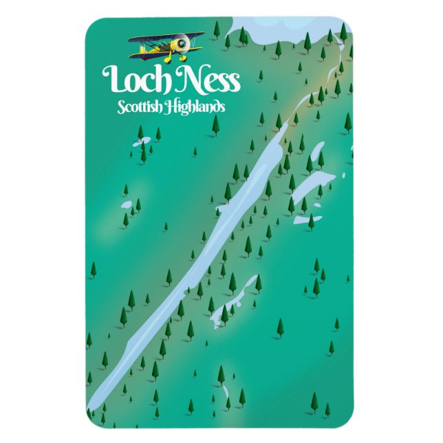 Loch Ness Scottish Highlands travel map Magnet (Vertical)