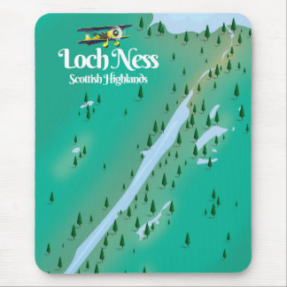 Loch Ness Scottish Highlands travel map Mouse Mat
