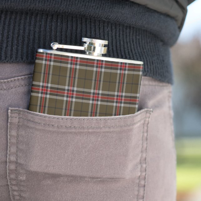 Loch Ness Tartan Plaid Pattern Hip Flask (In Situ)
