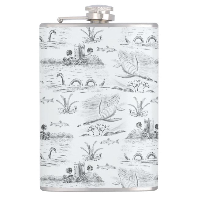 Loch ness toile hip flask (Front)