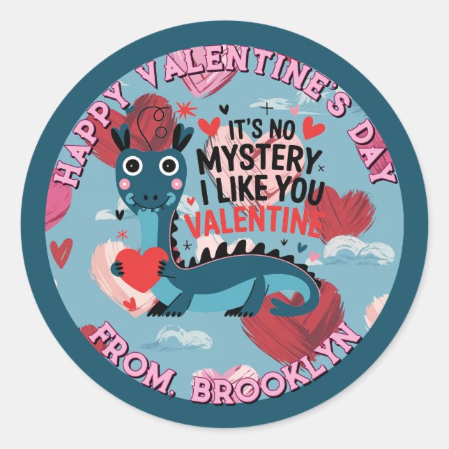 Loch Ness Valentine's Sticker (Front)