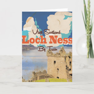 Loch Ness Vintage Travel poster Holiday Card