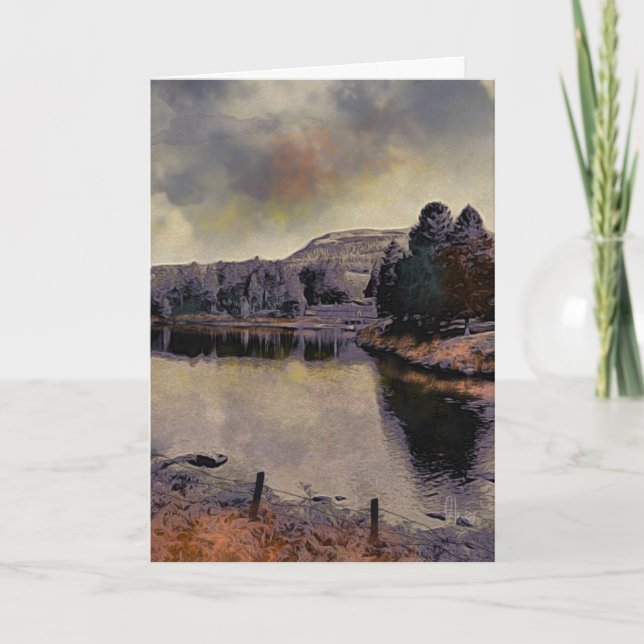 ‘Loch Ordie, Scottish Highlands’ Art Birthday Card (Front)