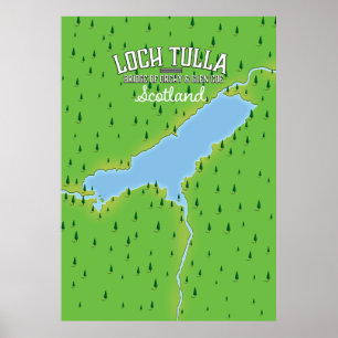 Loch Tulla Scotland Travel poster Map