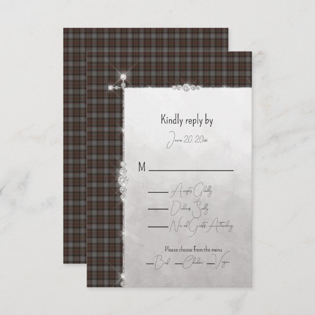 Lochaber Scottish Tartan Wedding RSVP Card (Front/Back)