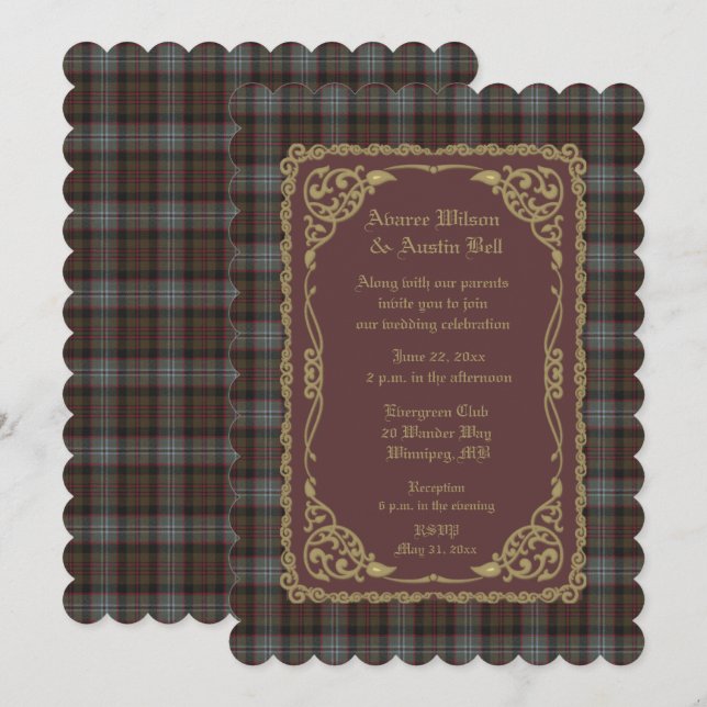 Lochaber Tartan Plaid Wedding Invitation (Front/Back)