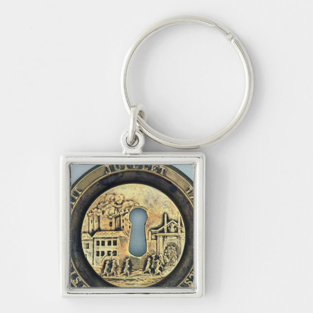 Lock depicting the Siege of the Bastille Key Ring (Front)
