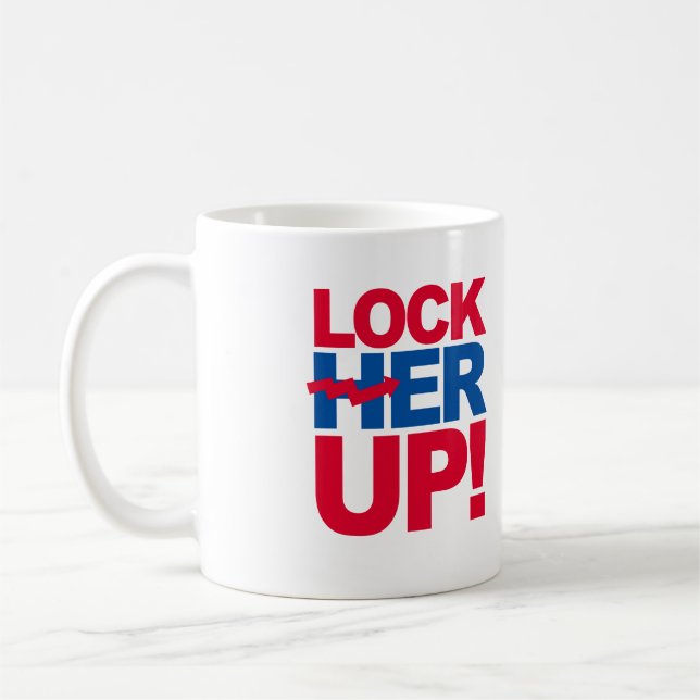 LOCK HER UP - Anti-Hillary - - Anti-Hillary - Coffee Mug (Left)