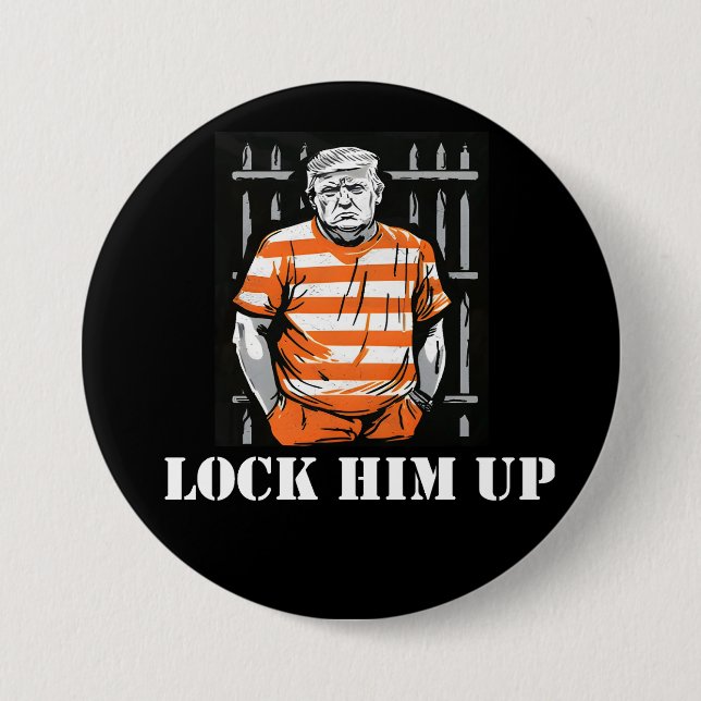 lock him up 7.5 cm round badge (Front)